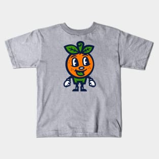Orange Mascot Logo Kids T-Shirt